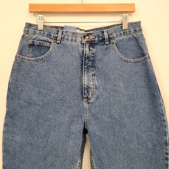 Bugle Boy Jeans Women's 12 Blue Denim Vintage 90s Rigid 100% Cotton High Rise - Picture 4 of 13
